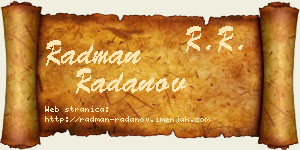 Radman Radanov vizit kartica